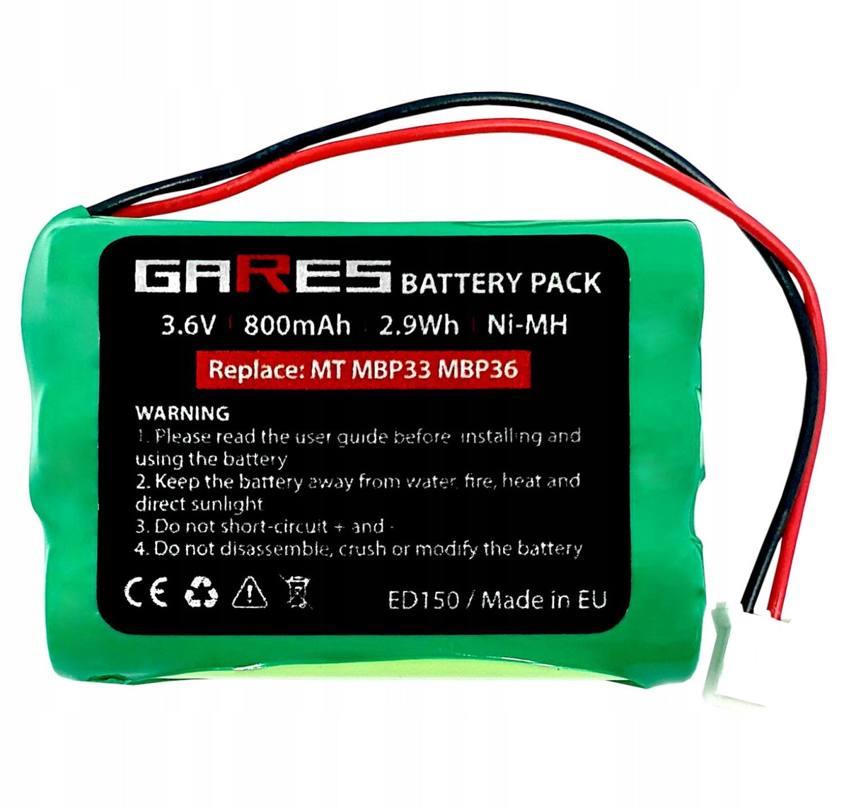 Rechargeable NiMH battery for Motorola MBP33 MBP36 Graco 2795 3,6V 800mAh