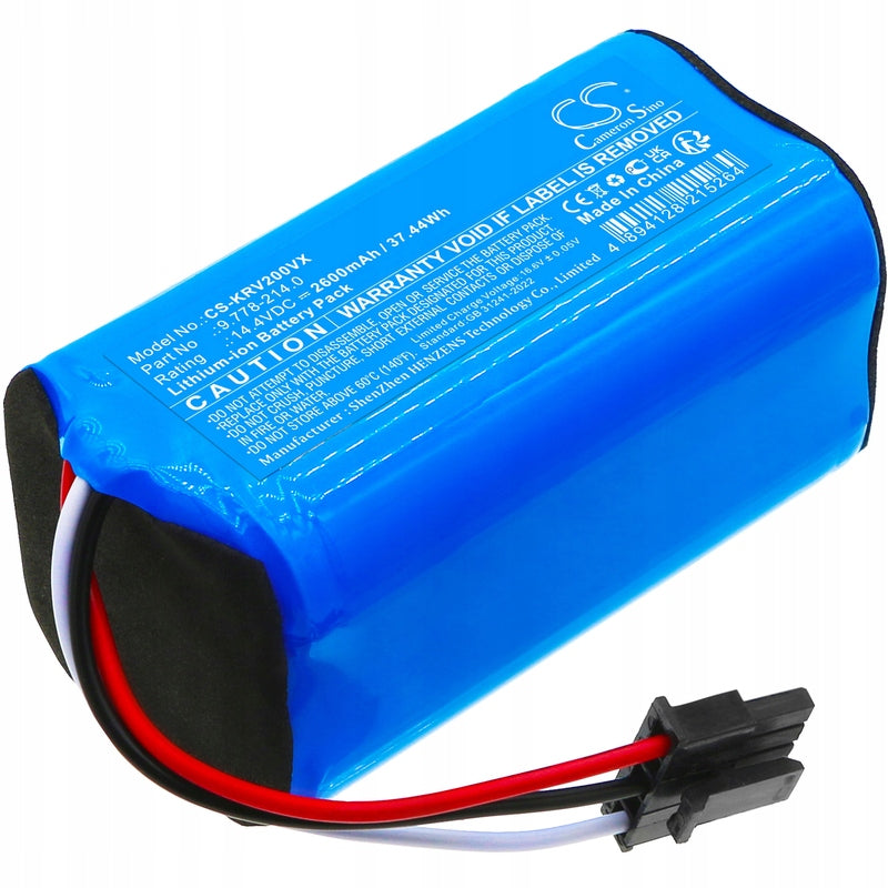 Rechargeable battery for Karcher Rcv 2, Rcv 3, 2600 mAh, Li-Ion