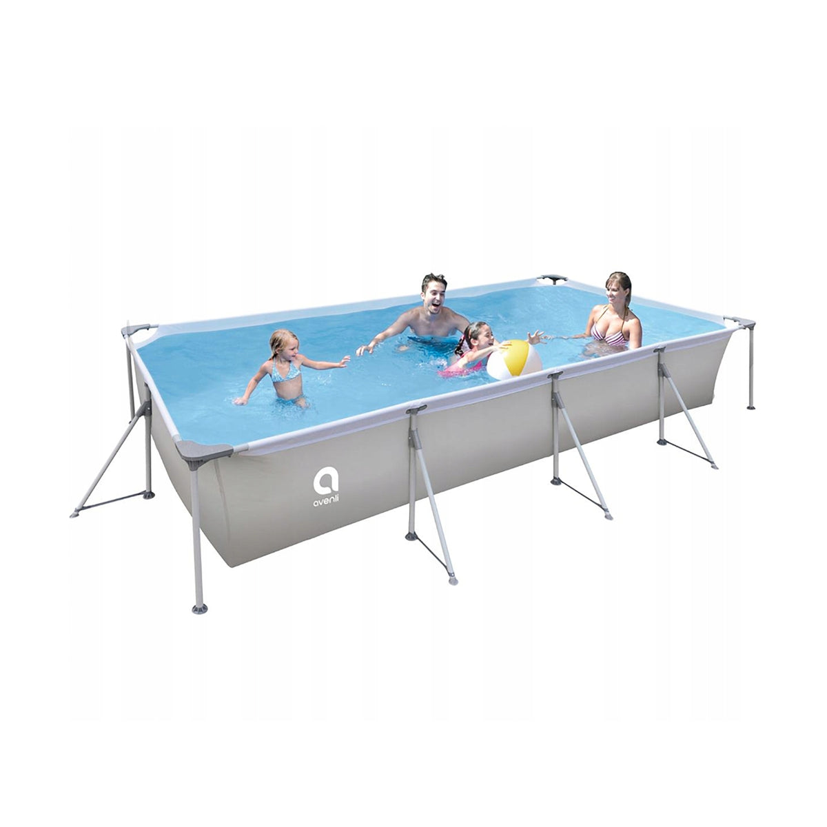 Rectangular frame swimming pool, garden, family, pump, filter, AVENLI 394x207x80