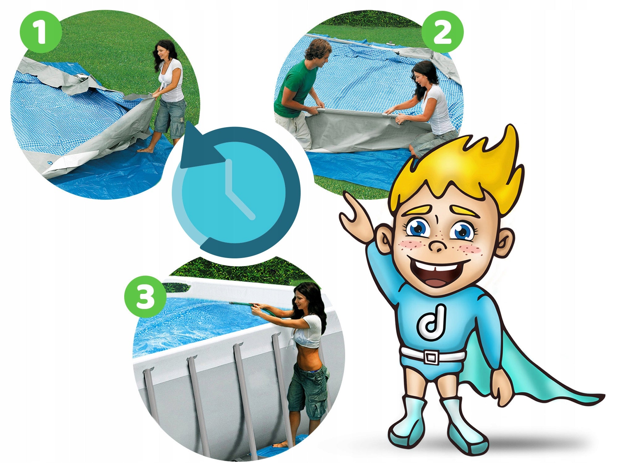 Rectangular pool Bestway 5612B 640x274x132cm WITHOUT ACCESSORIES Brand Bestway