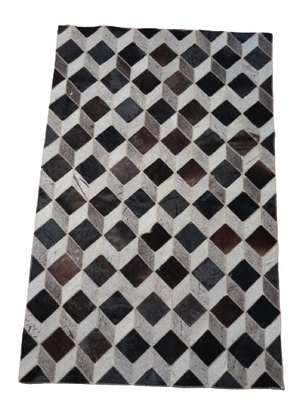 Rectangular rug, natural cowhide leather, 150 cm x 100 cm