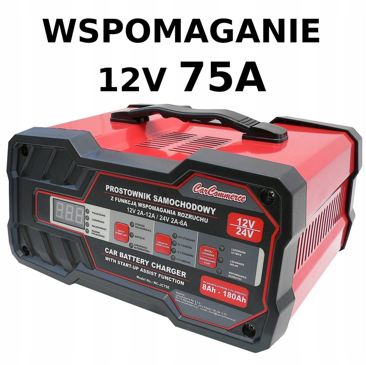 Rectifier with start-up assist function 12A / 75A , 12V / 24V AGM GEL