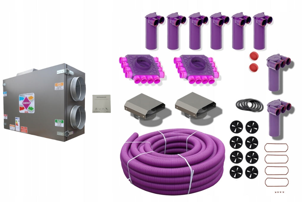 Recuperation ventilation set house 70-99m2 with control panel SET 77