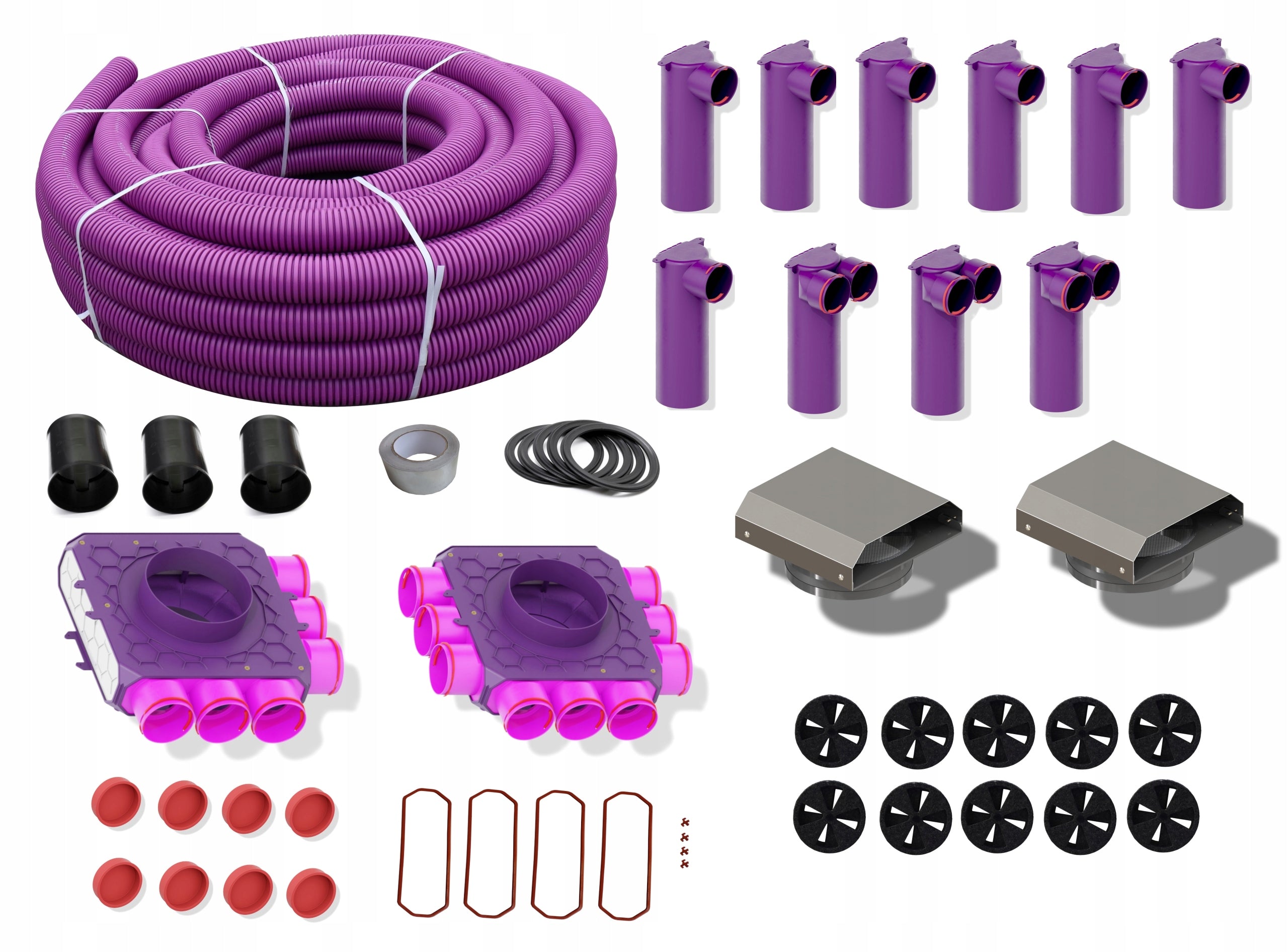 Recuperation ventilation set of elements for home 90-120