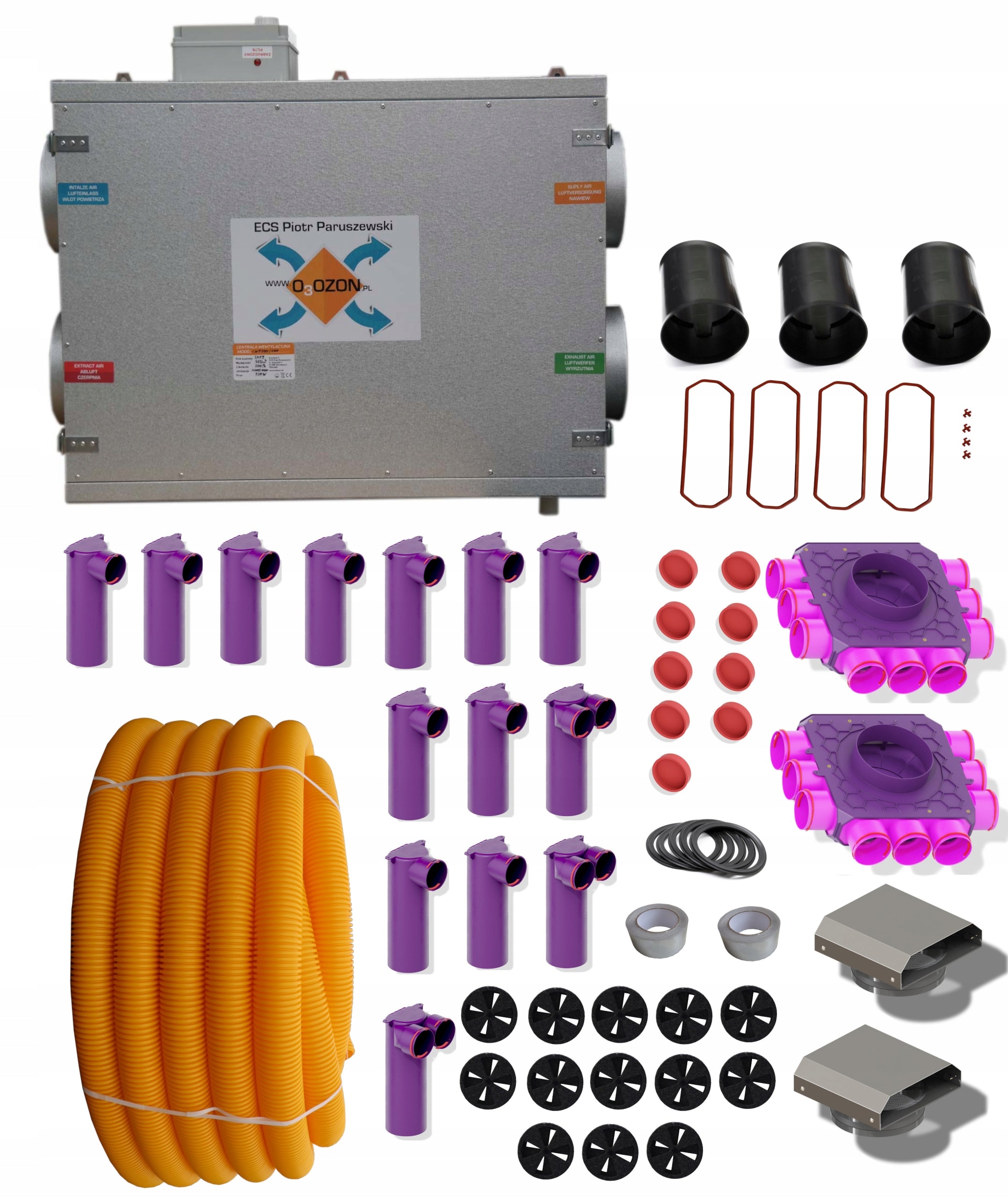 Recuperation ventilation set of elements house 90-120