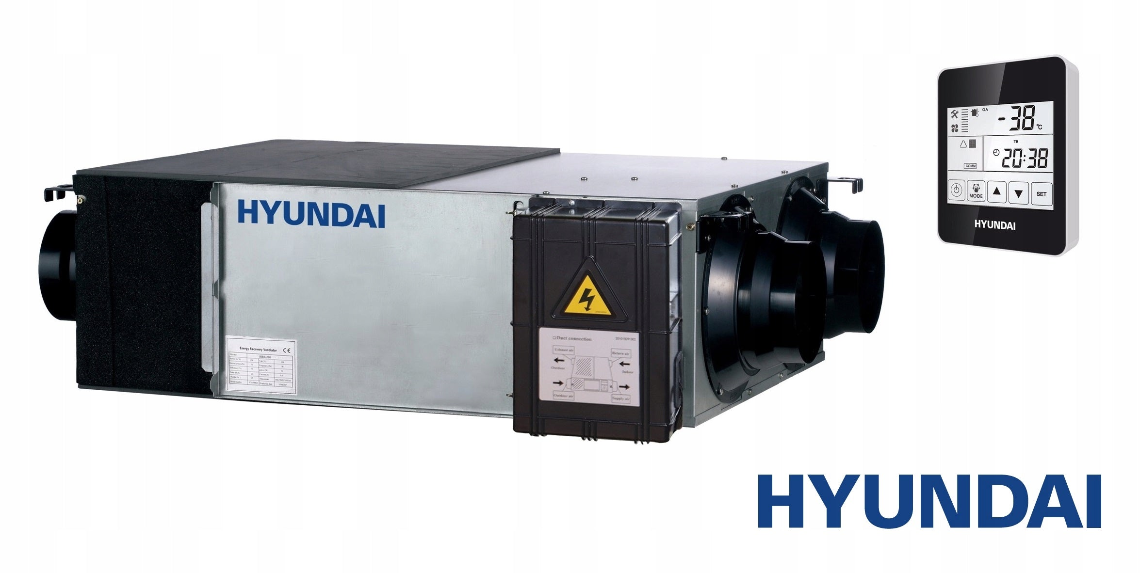 Recuperator 600 m3/h - heat and moisture recovery HYUNDAI HRS-600 + controller