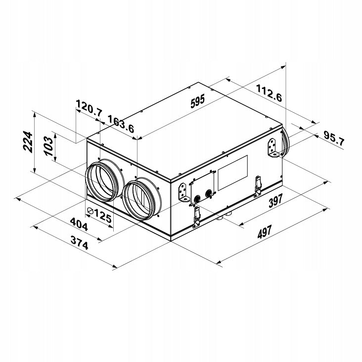 Recuperator VENTS VUT 100 P mini A3 106m3h MIL-DAM +mountable Kind heat recovery ventilator