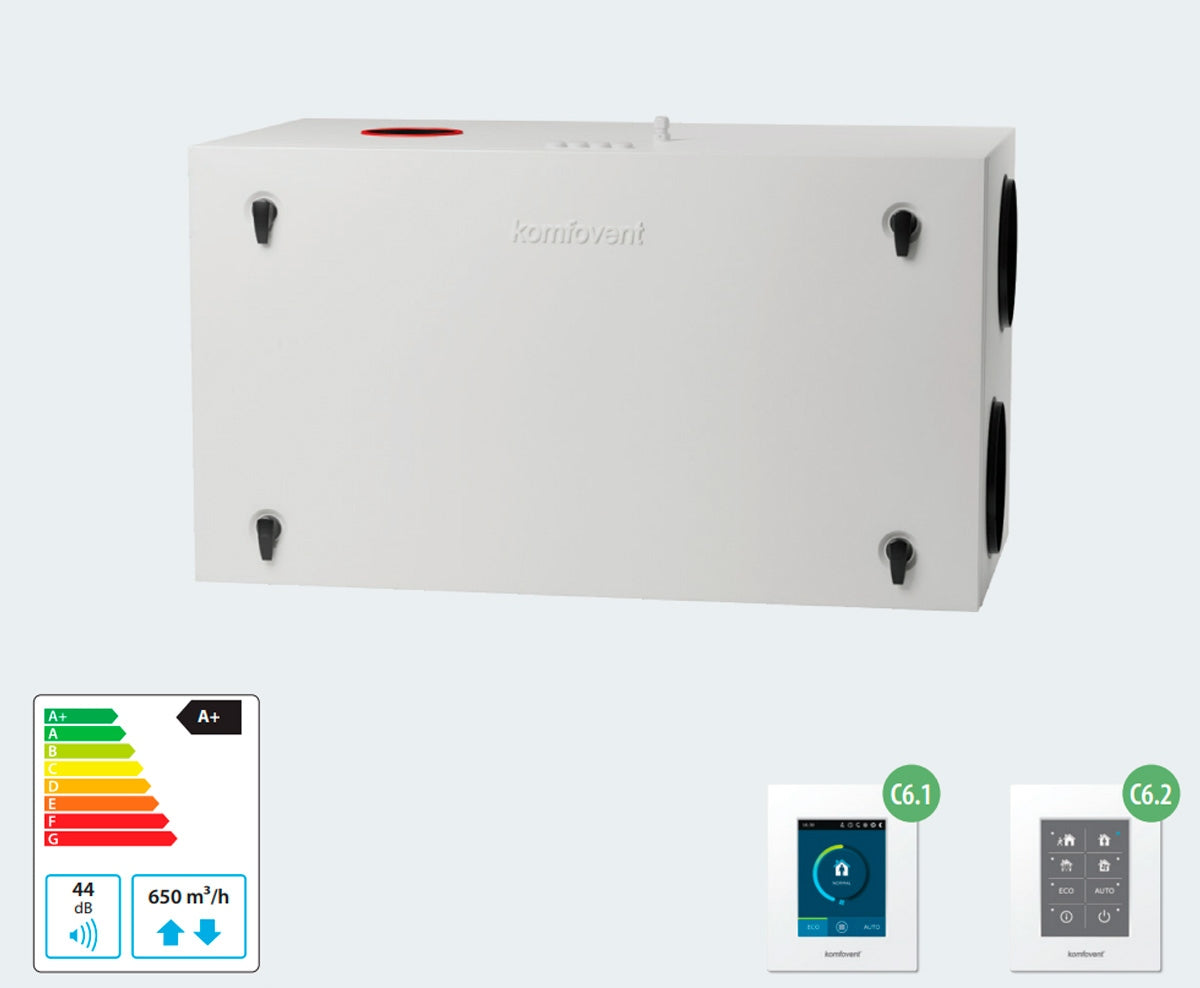 Recuperator Ventilation Unit Komfovent Domekt R 600 H C6M Entalpia Manufacturer code 1089235