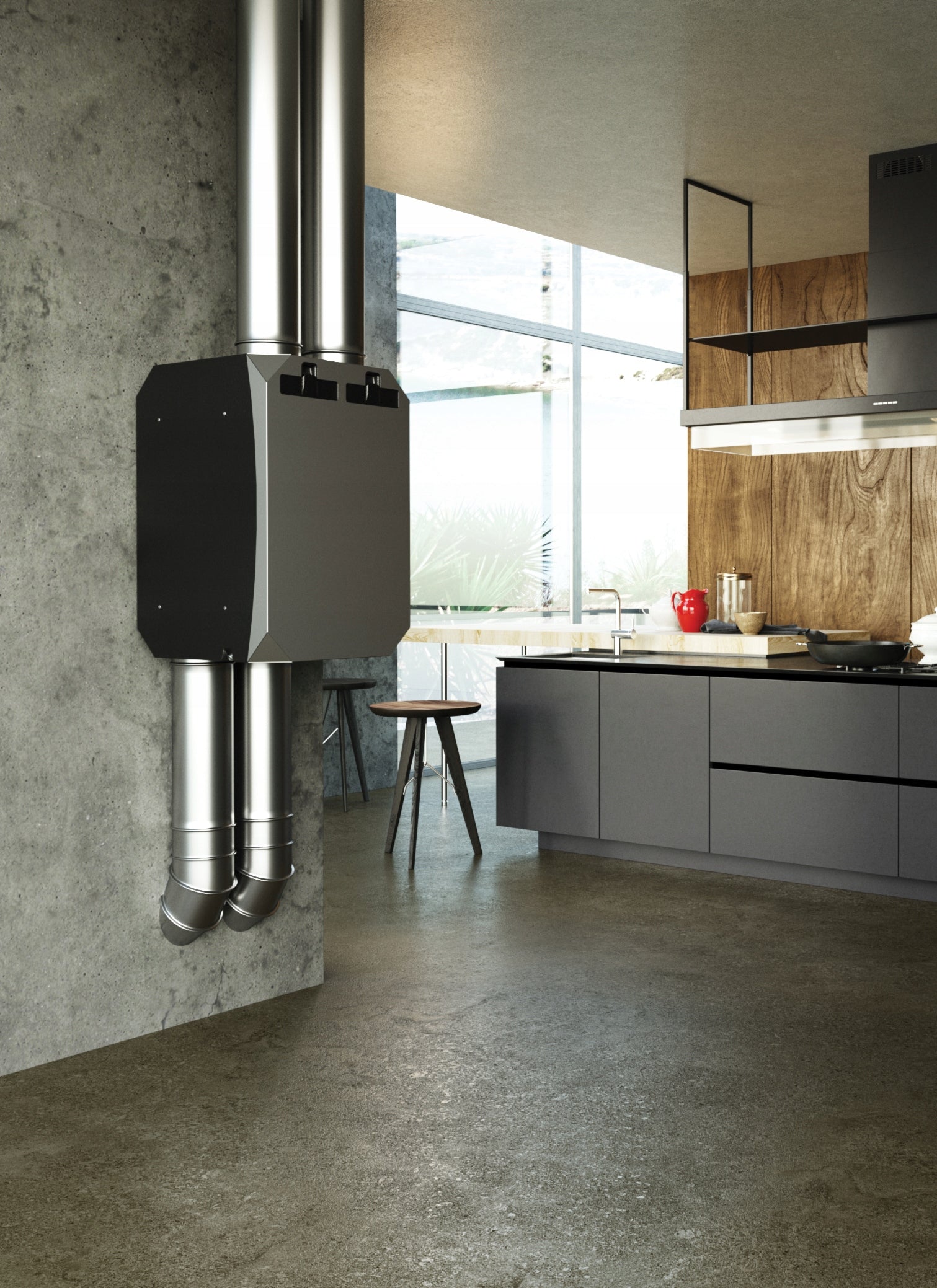 Recuperator Ventilation unit BSK NOTUS 400m3/h Heater Bypass WiFi Packaging status original