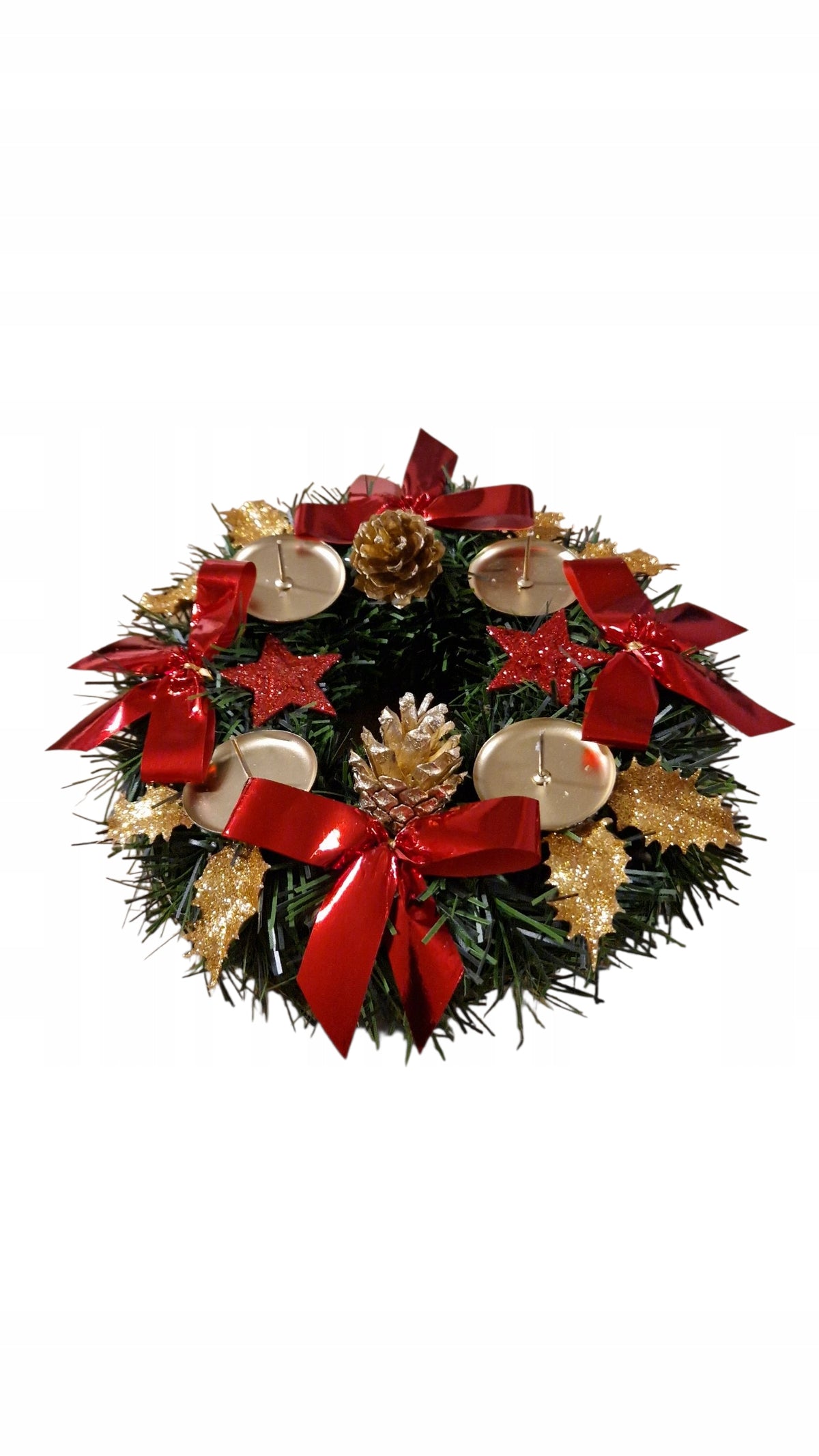 Red Advent Christmas Wreath Reed 22cm Christmas Decoration