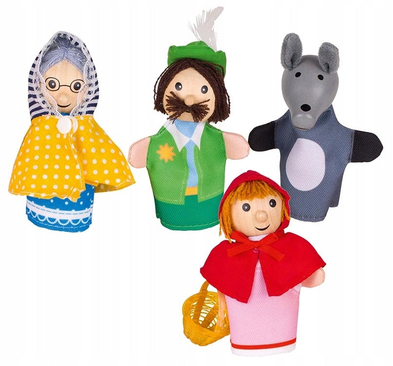 Red Riding Hood Finger Dolls Puppets Goki Toy for Kids