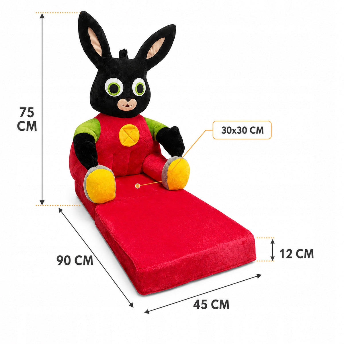 Red pouf fold-out CHILDREN'S SEAT for living room Poland Brand MATERACE Z GÓR