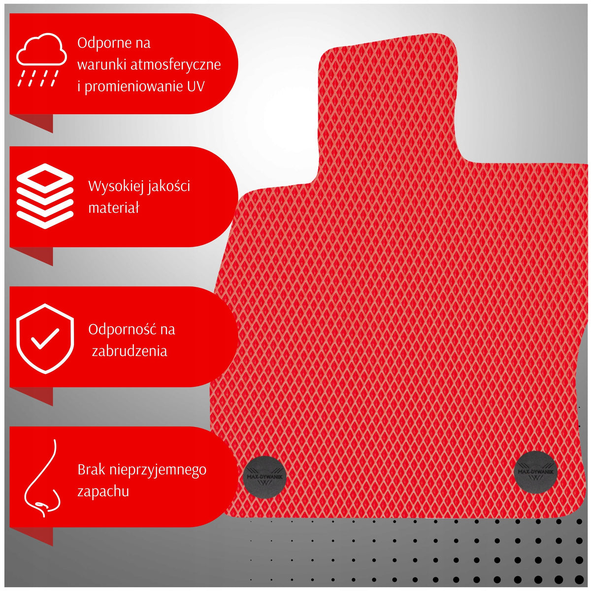 Red rubber wiper mats for EVA MAX-DYWANIK Manufacturer Max-Dywanik