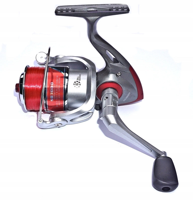 Reel SD 3000 RED - 6 bearings + Fishing line Freebie! - Ground Float Spinning. Manufacturer code SD3000 - RED