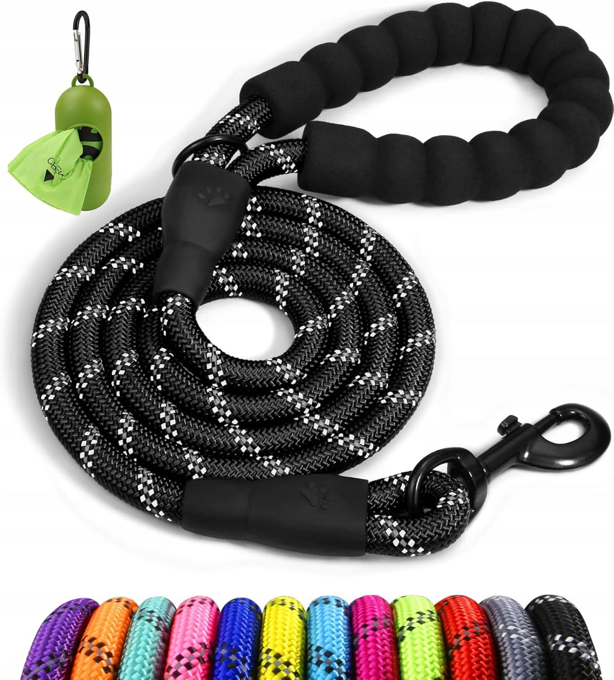 Reflective Dog Leash 6FT, Padded Handle for Medium Large Dogs, 1/2 Inch