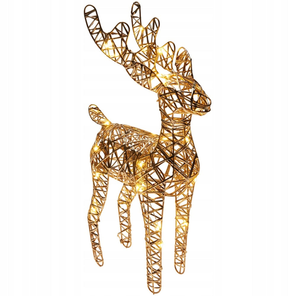 Reindeer GLOWING gold decorative Christmas figurine 25 LED 34 cm Brand Vilde