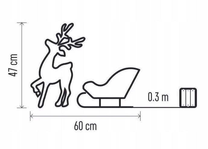 Reindeer with sleigh 50 LED gold 3x AA warm white Manufacturer code DCFC28