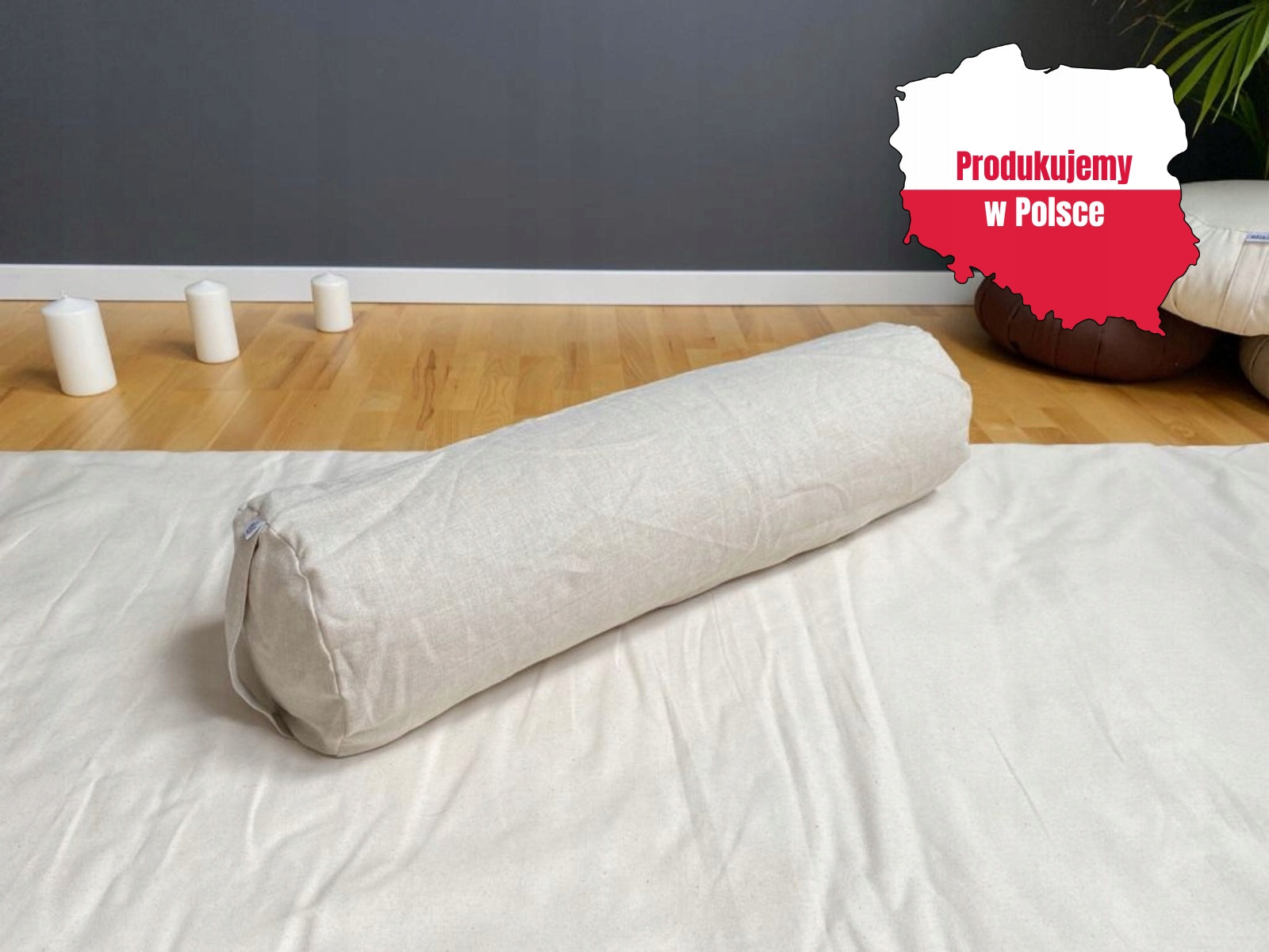 Reinforcement roller for YOGA 70x20cm with linen cover POLISH PRODUCT