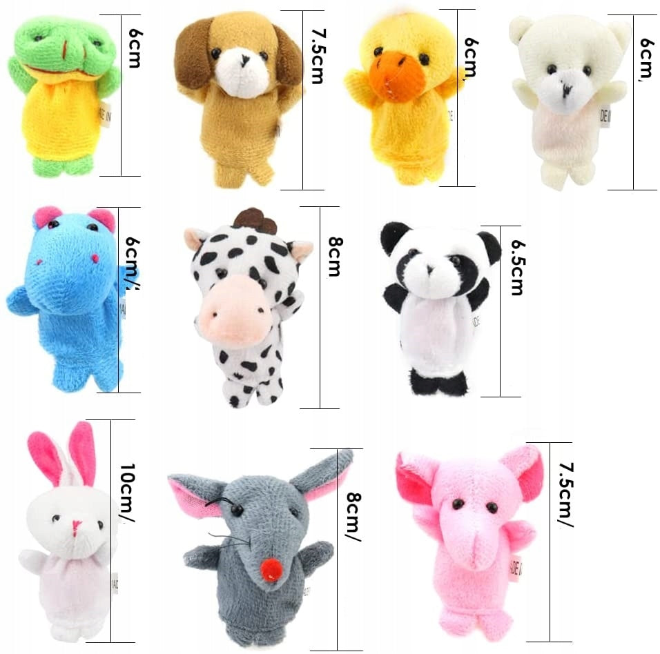 Reke Puppets Finger puppets Plush Toys 10 Pcs Small Zoo Kid's age 3＋ years