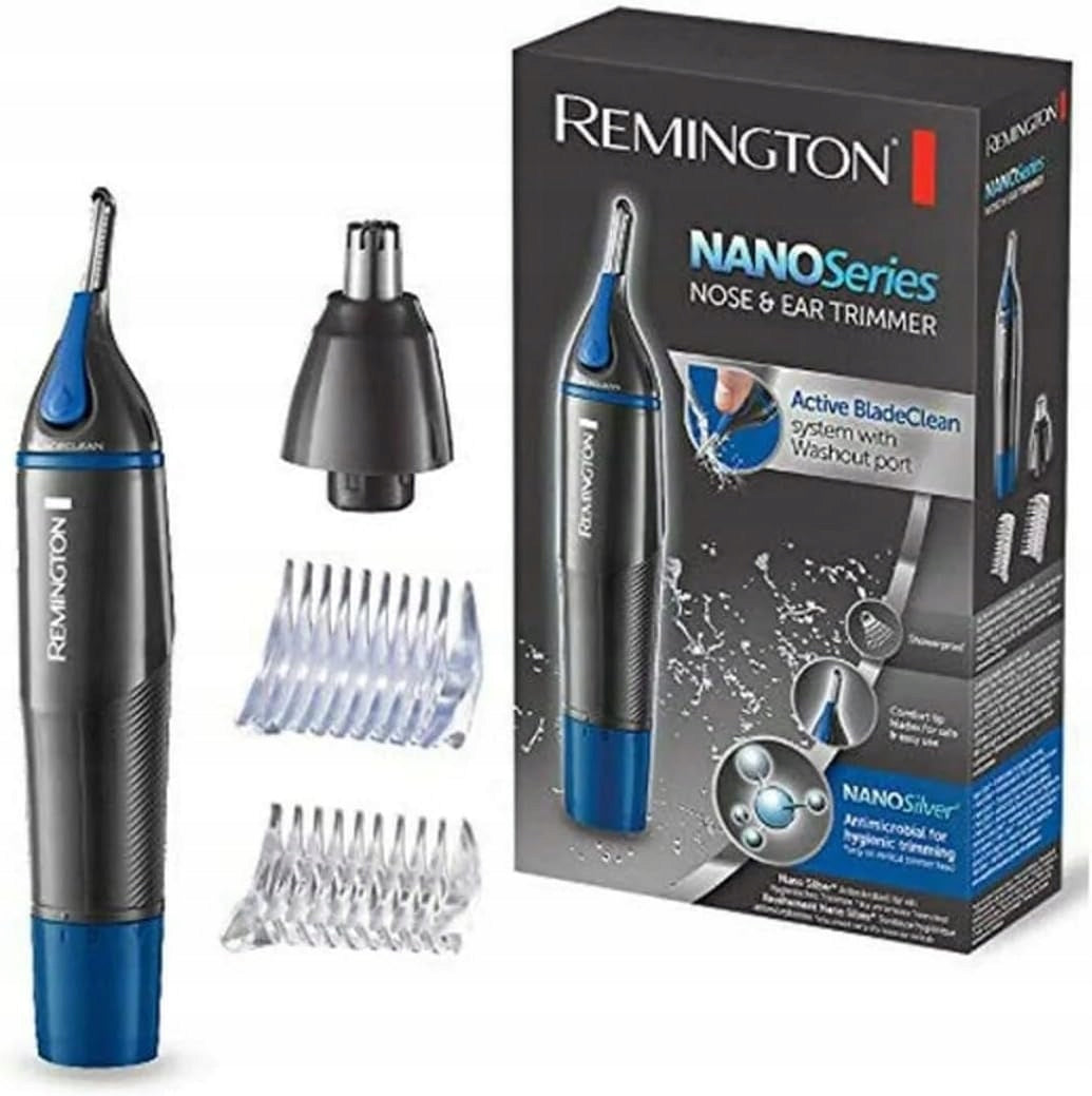 Remington NE3850 Ear/Nose Trimmer Eyebrow Rotation 2 WashClean Caps Brand Remington