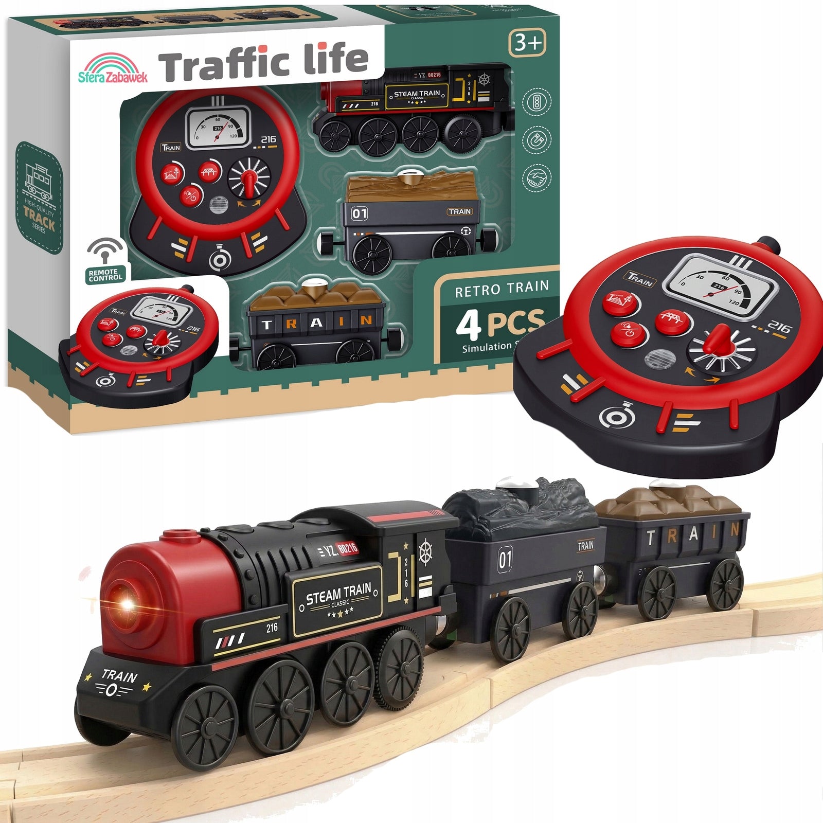 Remote Controlled Retro Steam Train Classic 30cm Kid's age 3＋ years