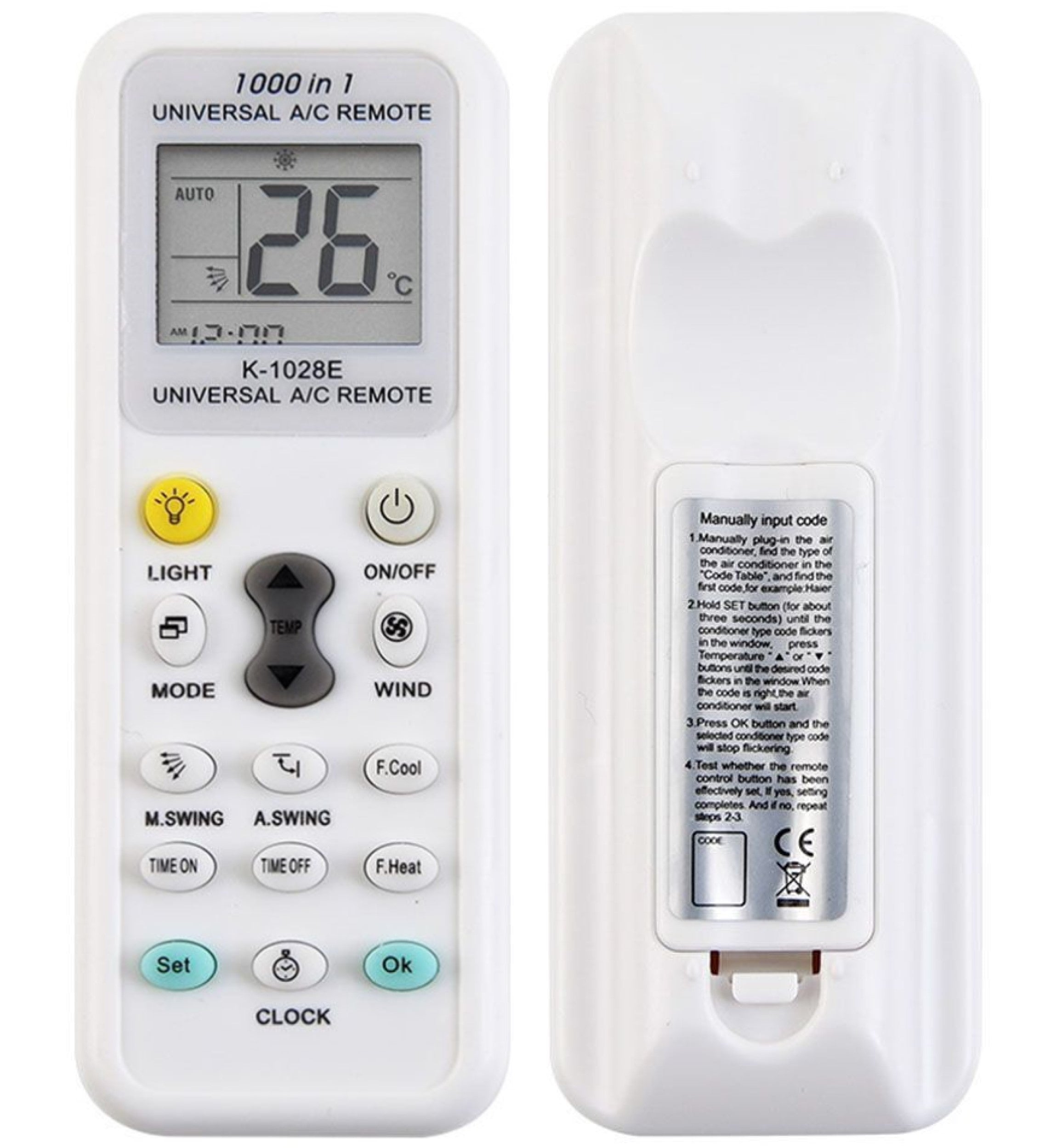 Remote control for air conditioning K1028E UNIVERSAL 1000in1