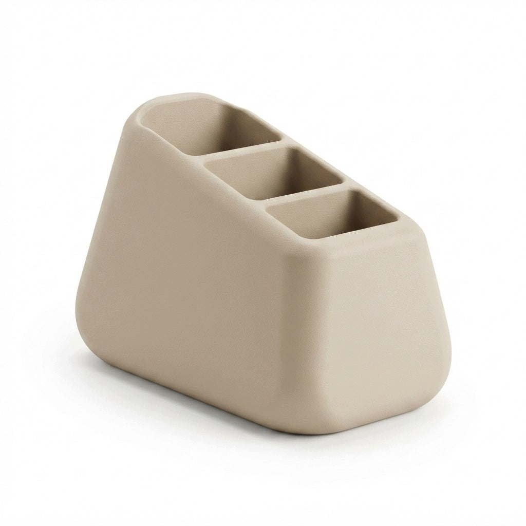 Remote control stand beige RTV organizer 3 compartments