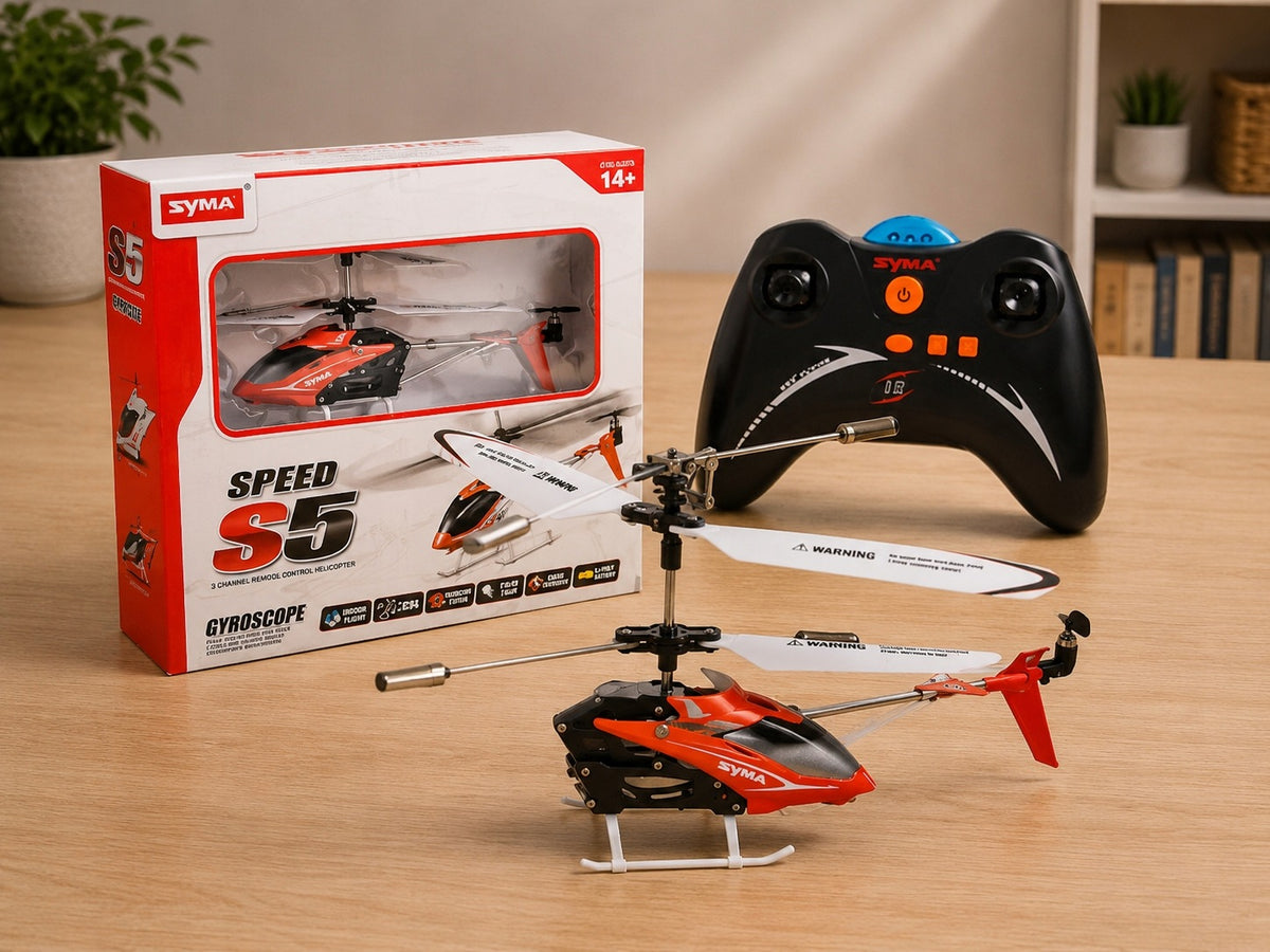 Remote controlled helicopter for RC remote control SYMA S5 3CH red