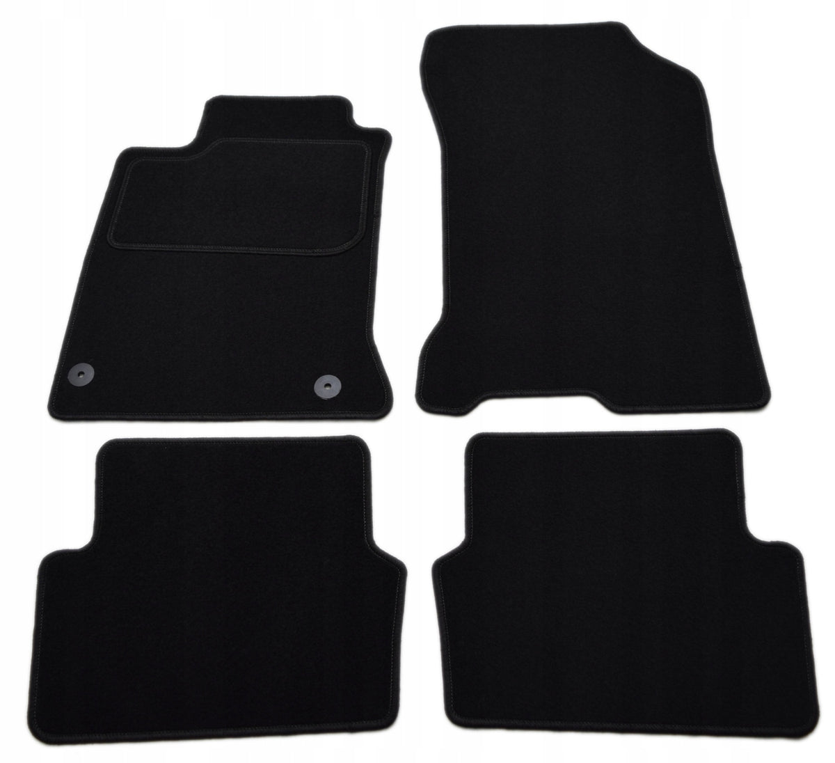 Renault Laguna III 2007-2015r. Black velour rugs - Economy.