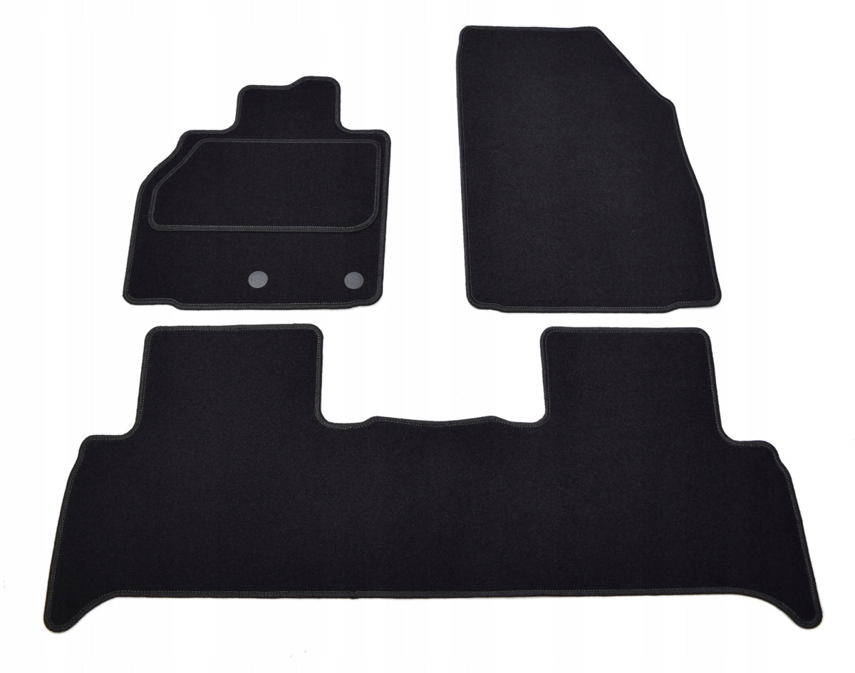 Renault Scenic 2009-2016r. Black Velvet Rugs - Economy / 3el.