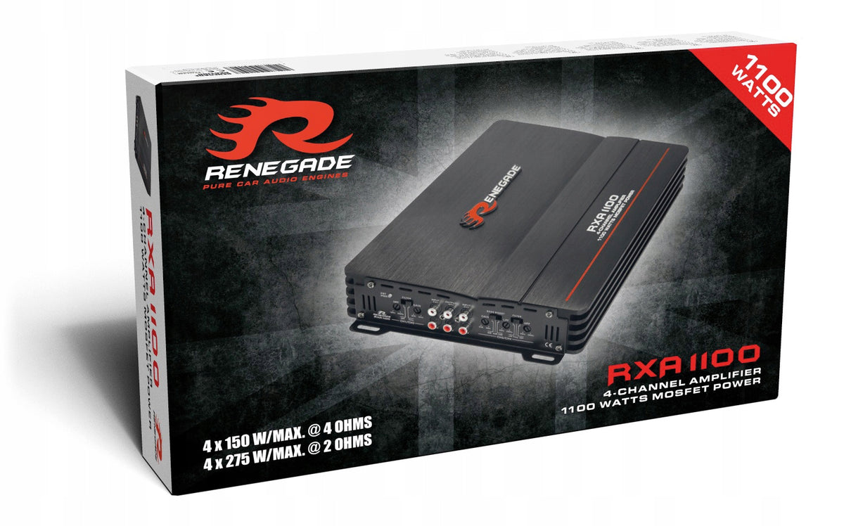Renegade RXA1100 - four-channel amplifier, RMS power 4x75 Watt at 4 Ohm Brand Renegade
