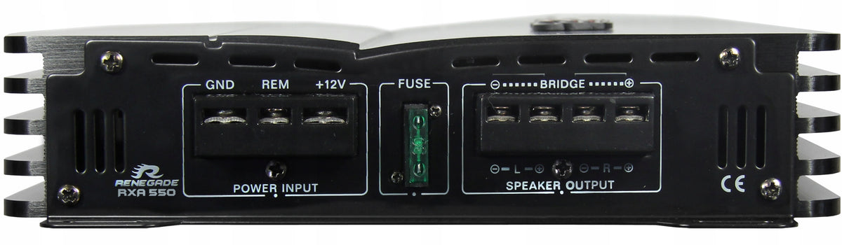 Renegade RXA550 - dual channel amplifier, power RMS 2x75 Watt bridge 275W RMS Model RXA550
