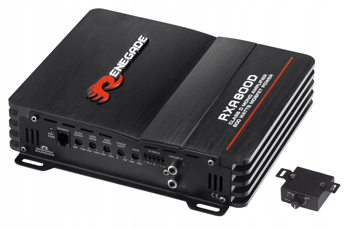 Renegade RXA800D Powerful 1x400W RMS Single Channel Car Amplifier