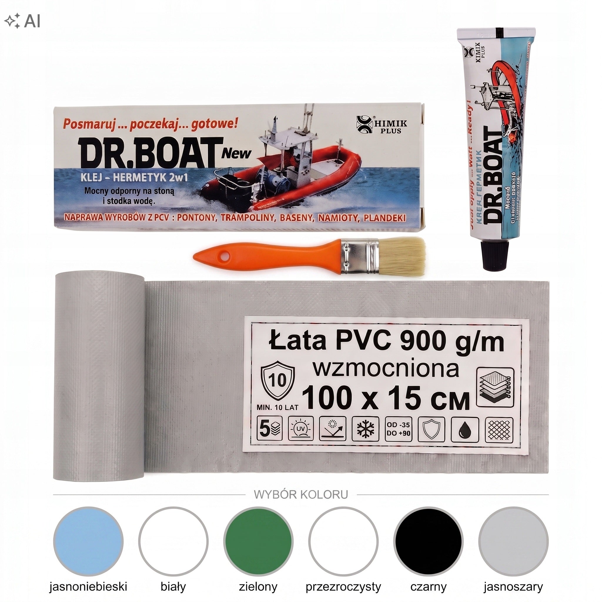 Repair Kit for Jacuzzi POOL GLUE HERMETIC + LARGE Patch 100cm *15cm Manufacturer code 5905325475692