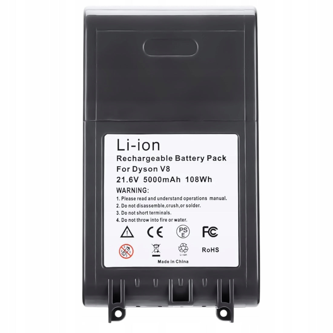 Replacement battery for Dyson V8 SV10 21,6V 5000 mAh vacuum cleaner Manufacturer code BATDYSV8SH