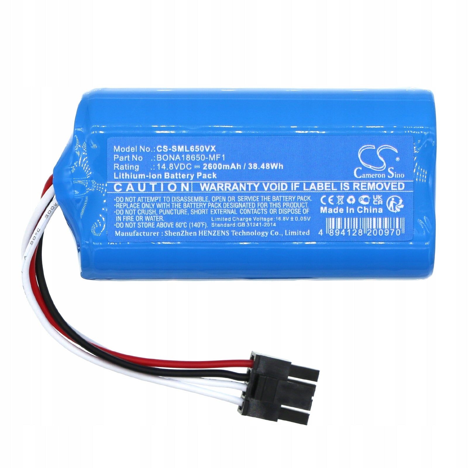 Replacement battery for Symbo xBot 5 Pro / BONA18650-MF1 2600 mAh Li-ion 14.8 V Model Symbo Laserbot 650a xBot 5
