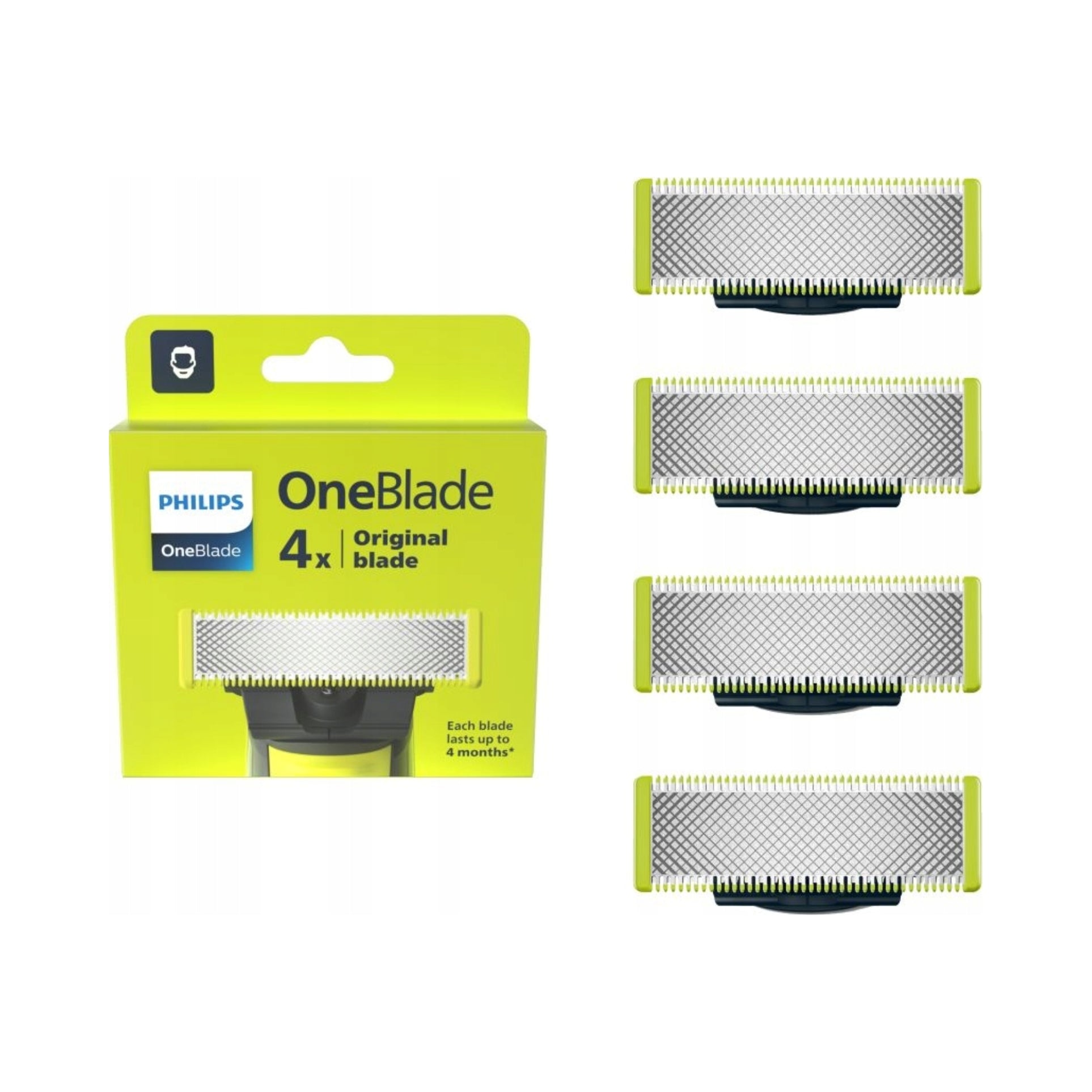 Replacement blades for Philips OneBlade Original shaver 4 pcs QP240/50