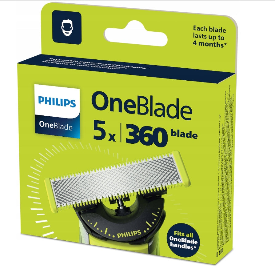 Replacement blades for shaver Philips OneBlade 360 Set of 5 QP450/50 Packaging status original