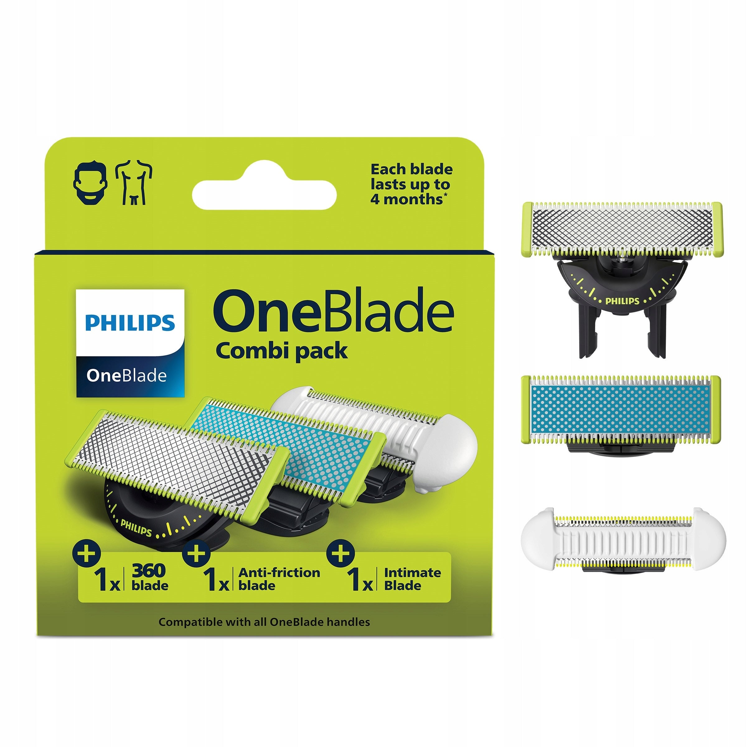 Replacement blades for shaver Philips Oneblade QP936/50 Set of 3