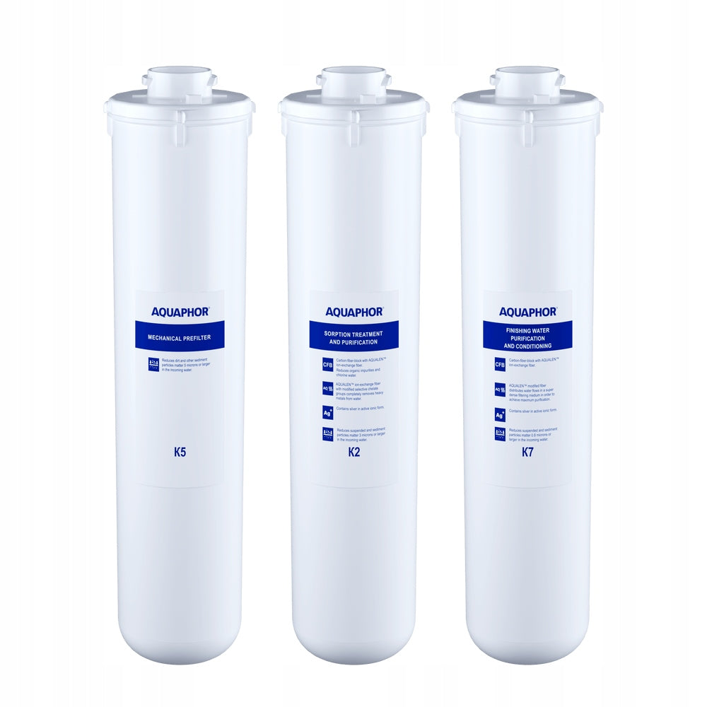 Replacement cartridge set K5,K2,K7 for water filter Aquaphor crystal A