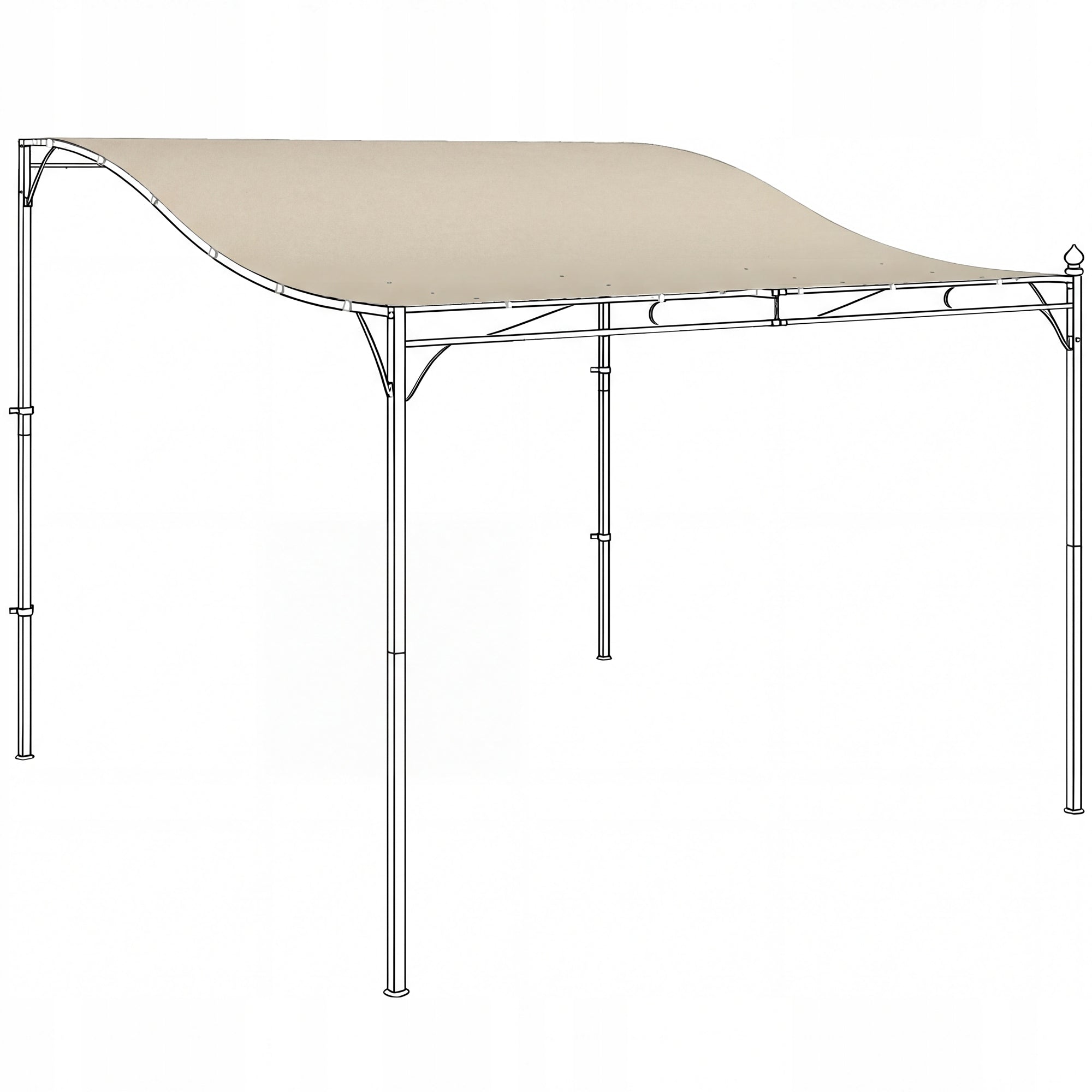 Replacement roof for pergola Outsunny 84C-731V00CW 298x293 cm cream white