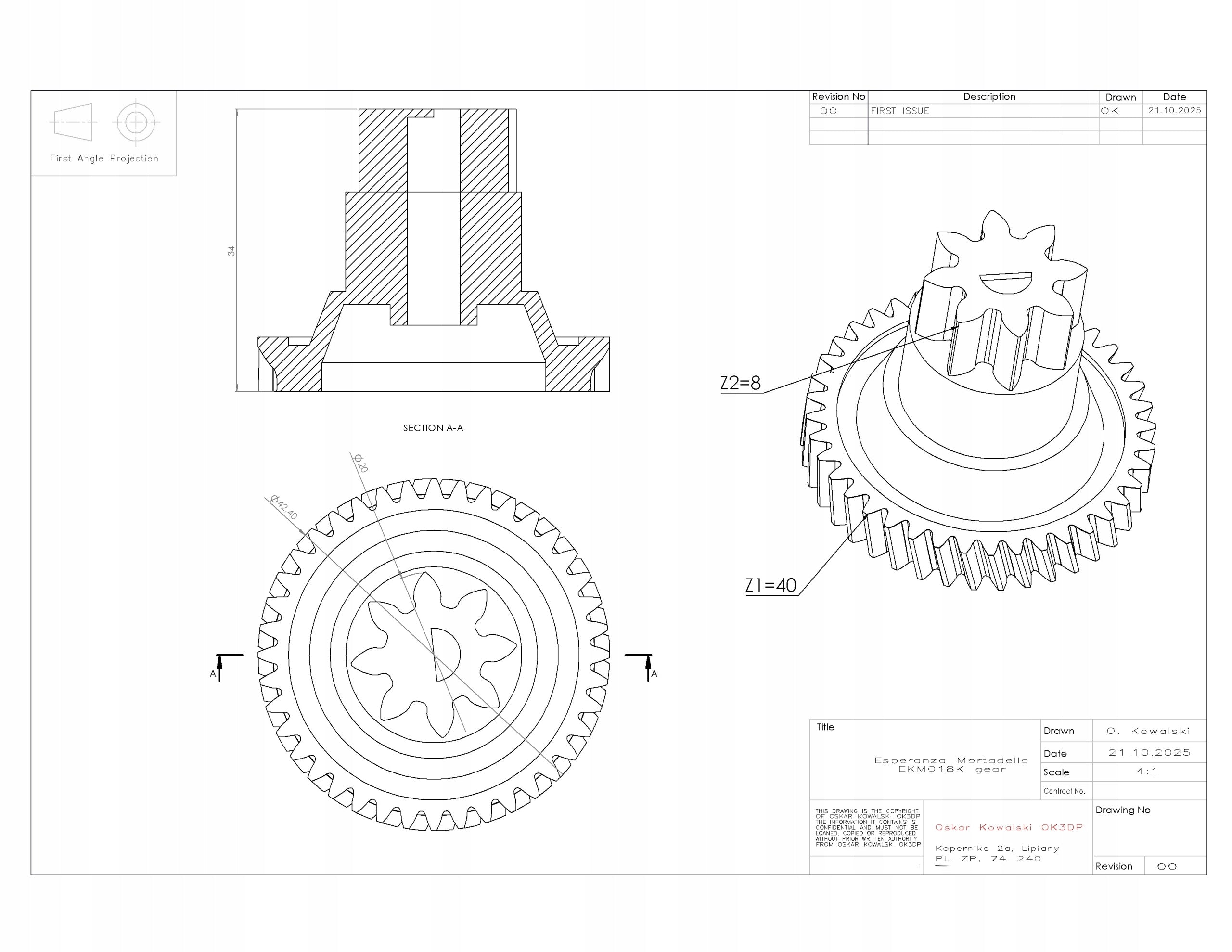 Replacement sprocket for Esperanza Mortadella EKM018K slicer Manufacturer code 20230408_195959s