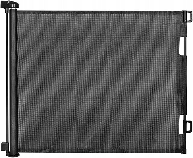 Retractable barrier for infants or animals on the door stairs black 0-140cm