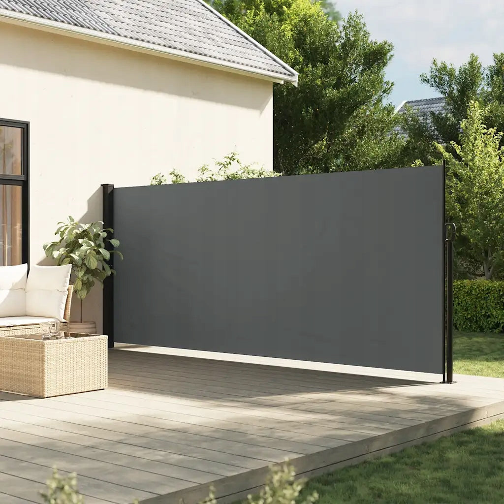 Retractable side awning, anthracite, 160 x 600 cm Length 600 cm