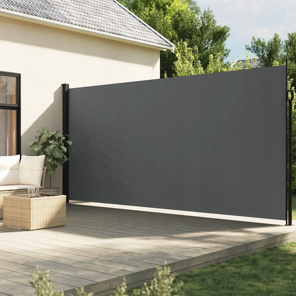 Retractable side awning, anthracite, 220x600 cm Length 1 cm