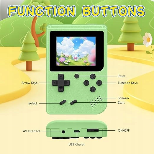 Retro Console 500 Games + Pad Mini Portable TV Game For Baby Green Manufacturer code ToyJoyPL Zielona