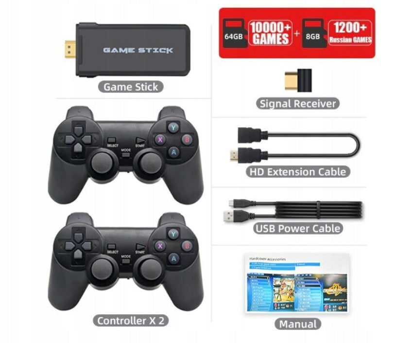 Retro Game Console TV HDMI 64GB 2 Wireless Pads 20000 Manufacturer code 04778009703180