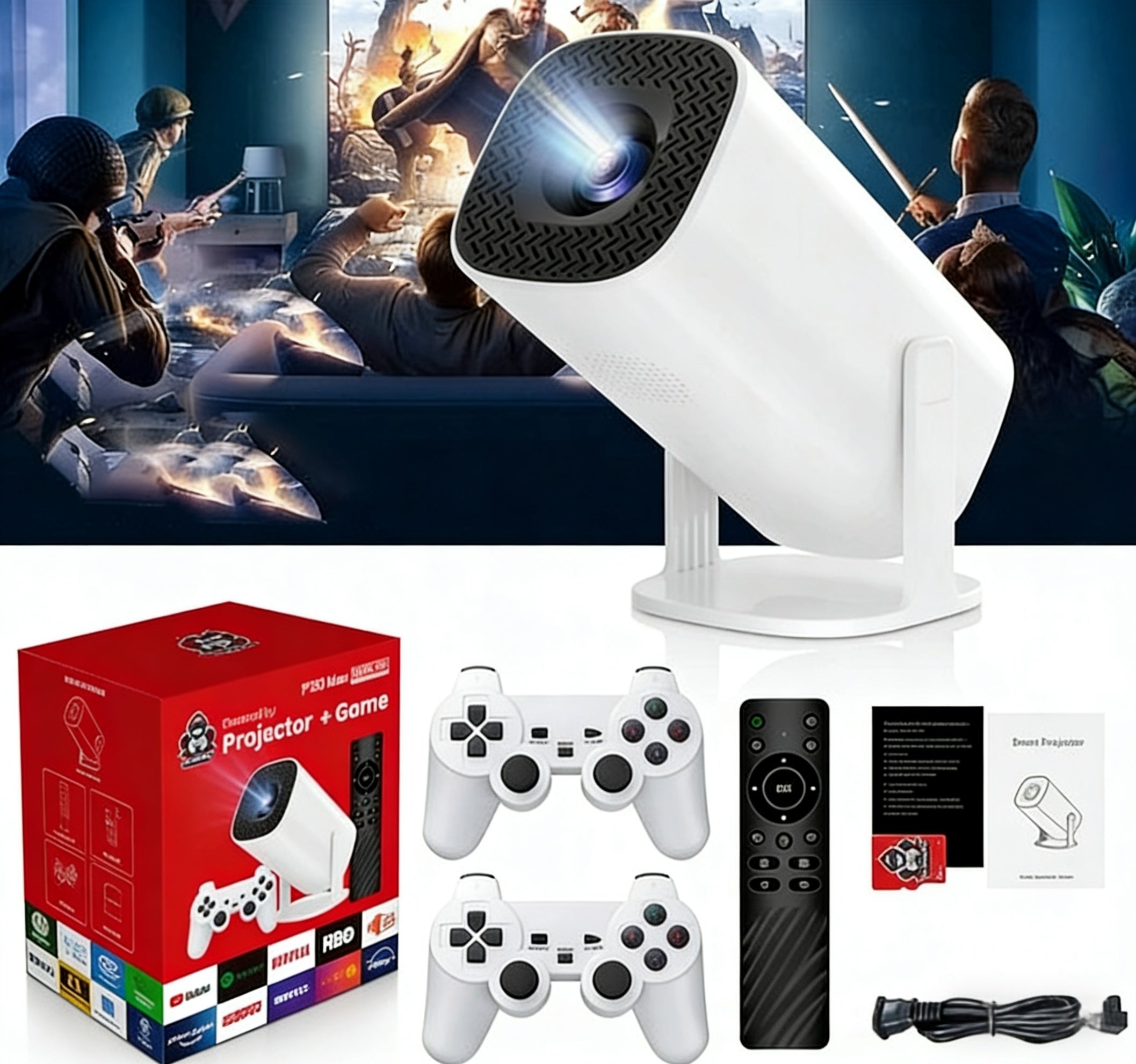 Retro Gram Console with Android Projector 11 30000 Games, 2 Pads Packaging status original