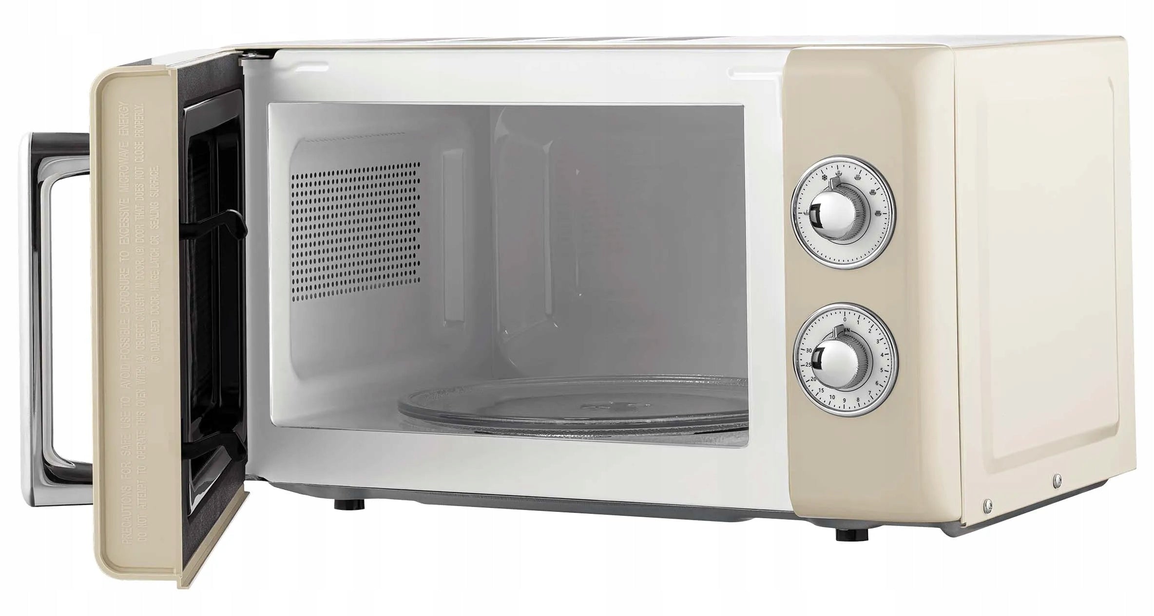 Retro Microwave Oven Raven EKM008 700W 18L Timer Defrost Beige Manufacturer code GKM.EKM008