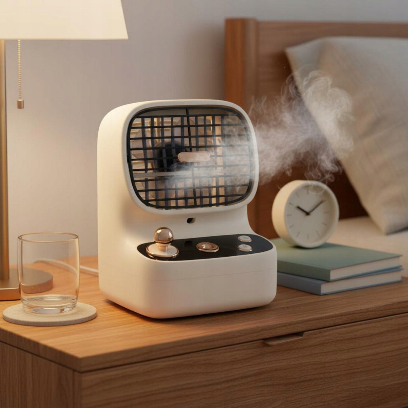 Retro Misting Fan 3-Speed Adjustable Rechargeable Desktop Humidifier Fan Brand no brand